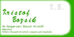 kristof bozsik business card